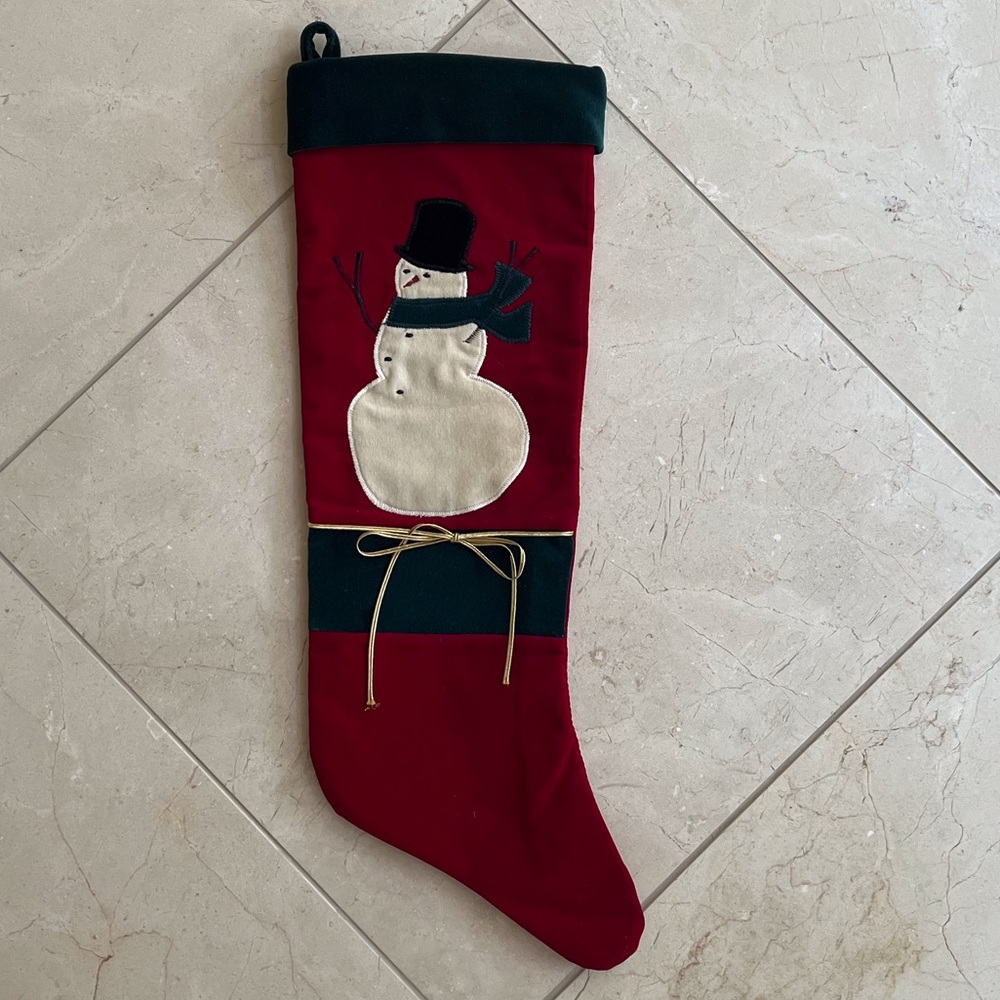 Woof & Poof Snowman Christmas Stocking Vintage 1994 Handmade in USA